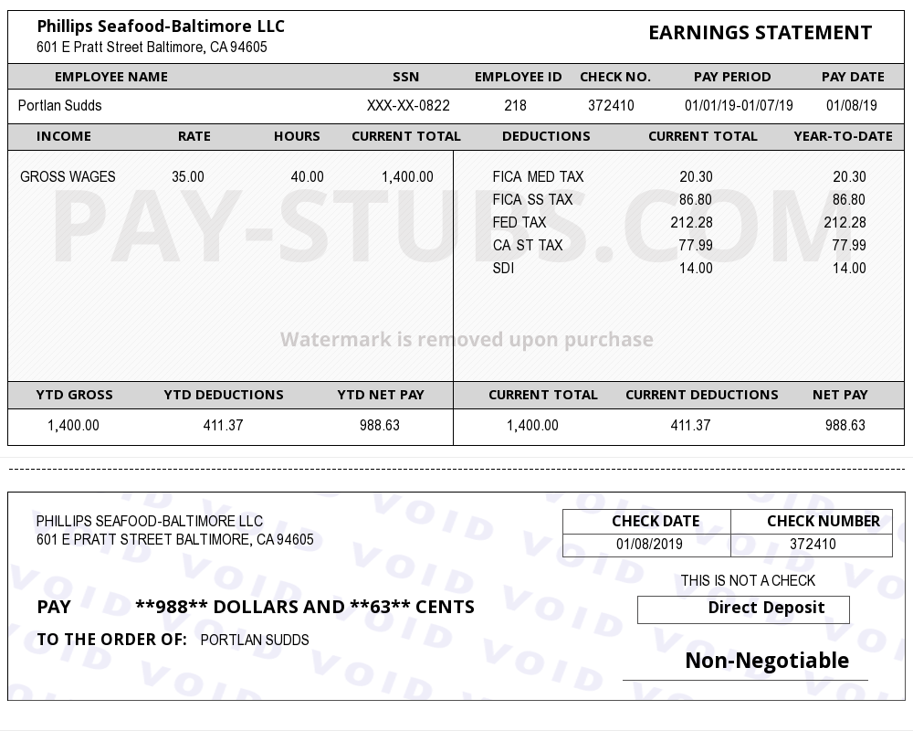 California Paystub Generator